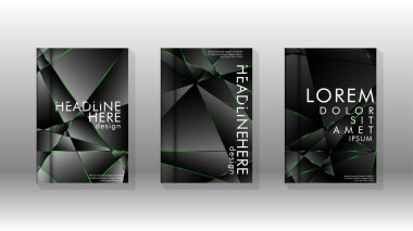 Arka plan kapağı tasarımı lüks çokgen desenler.yeşil üçgen çizgi