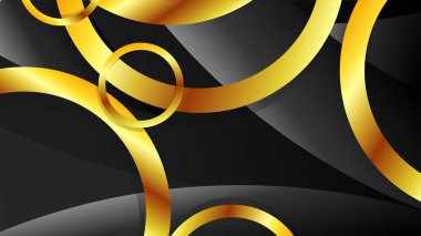 Lüks parlak altın daireler ile soyut metal vektör arka plan