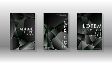 Arka plan kapağı tasarımı lüks çokgen desenler.yeşil üçgen çizgi