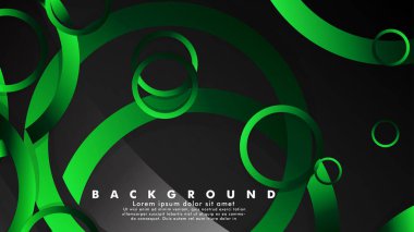 Parlak fantezi yeşil siyah daireler ile soyut metal vektör arka plan