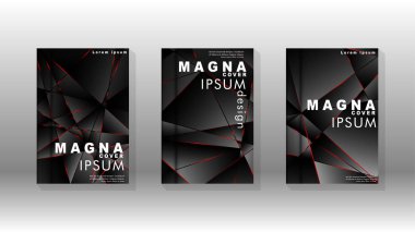 Kapak tasarım deseninin arka planı. Kırmızı üçgen çizgisi. Vektör ön sayfa yazı tipi