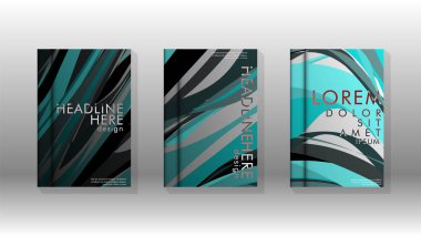 Dalga elemanları ile soyut kapak. kitap tasarım konsepti. Fütüristik iş düzeni. Dijital poster şablonu. Tasarım Vektörü - eps10