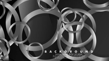 Lüks parlak gri daireler ile soyut metal vektör arka plan