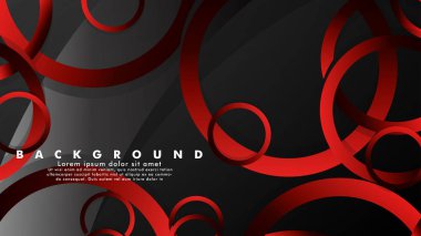 Lüks parlak kırmızı koyu halkalar ile soyut metal vektör arka plan