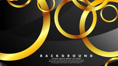 Lüks parlak altın daireler ile soyut metal vektör arka plan