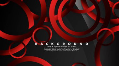 Lüks parlak kırmızı koyu halkalar ile soyut metal vektör arka plan