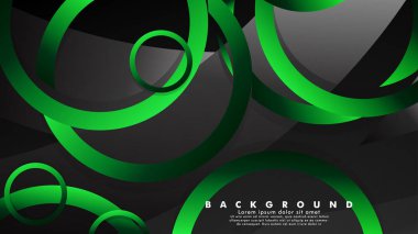 Parlak fantezi yeşil siyah daireler ile soyut metal vektör arka plan