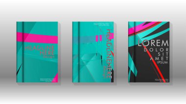 Geometrik tasarım arka planlı kapak kitabı
