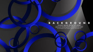 Parlak fantezi mavi siyah daireler ile soyut metal vektör arka plan