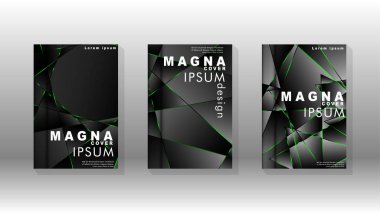 Arka plan kapağı tasarımı lüks çokgen desenler.yeşil üçgen çizgi