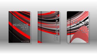 Dalga elemanları ile soyut kapak. kitap tasarım konsepti. Fütüristik iş düzeni.