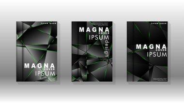 Arka plan kapağı tasarımı lüks çokgen desenler.yeşil üçgen çizgi