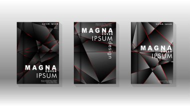 Kapak tasarım deseninin arka planı. Kırmızı üçgen çizgisi. Vektör ön sayfa yazı tipi