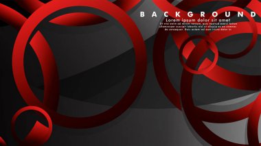 Lüks parlak kırmızı koyu halkalar ile soyut metal vektör arka plan