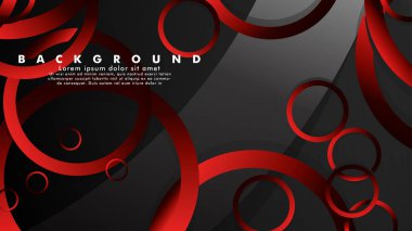 Lüks parlak kırmızı koyu halkalar ile soyut metal vektör arka plan