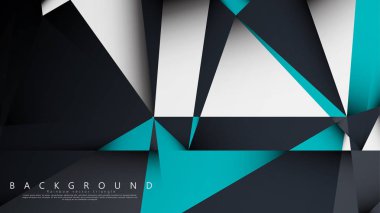 Vektör Arka Plan Üçgen Mozaik mavi, gri ve beyaz bir arada. Degradeler ve saydamlık ile geometrik illüstrasyon tarzı.