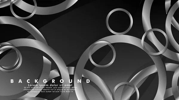 Fondo abstracto vector de metal con lujosos círculos grises brillantes — Vector de stock