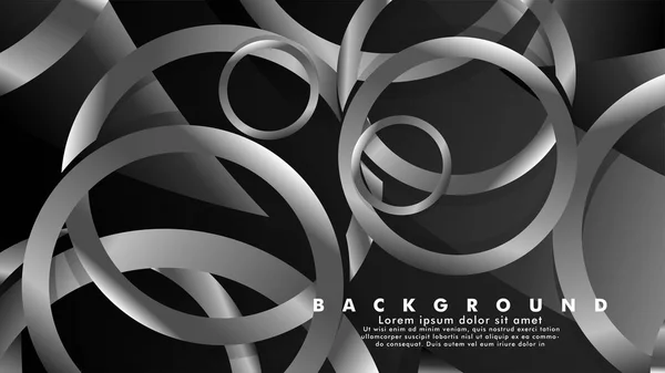 Abstract metal vector background with luxurious shiny gray circles — Stock Vector