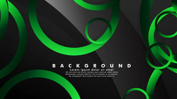 Abstract metal vector background with shiny fancy green black circles — Stock Vector