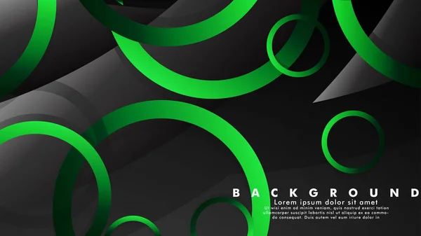 Abstract metal vector background with shiny fancy green black circles — Stock Vector