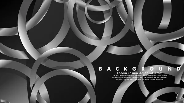 豪華な光沢のある灰色の円を持つ抽象的な金属ベクトルの背景 — ストックベクタ