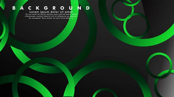 Abstrakte Metall-Vektor Hintergrund mit glänzenden Phantasie grün schwarzen Kreisen — Stockvektor