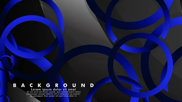 Abstrakte Metall-Vektor Hintergrund mit glänzenden Phantasie blauen schwarzen Kreisen — Stockvektor