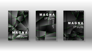 Arka plan kapağı tasarımı lüks çokgen desenler.yeşil üçgen çizgi