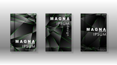 Arka plan kapağı tasarımı lüks çokgen desenler.yeşil üçgen çizgi