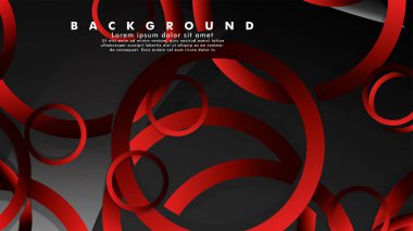 Lüks parlak kırmızı koyu halkalar ile soyut metal vektör arka plan
