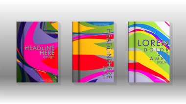 Dalga elemanları ile soyut kapak. kitap tasarım konsepti. Fütüristik iş düzeni. Dijital poster şablonu. Tasarım Vektörü - eps10