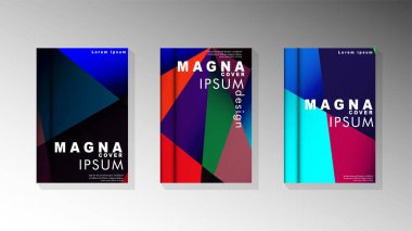 Degradeler ve saydamlık ile geometrik illüstrasyon tarzı. kitap kapağı tasarımı