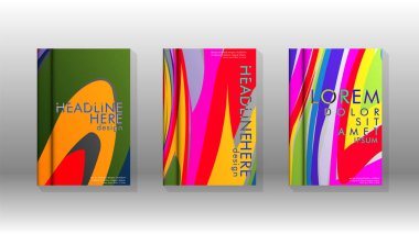 Dalga elemanları ile soyut kapak. kitap tasarım konsepti. Fütüristik iş düzeni. Dijital poster şablonu. Tasarım Vektörü - eps10