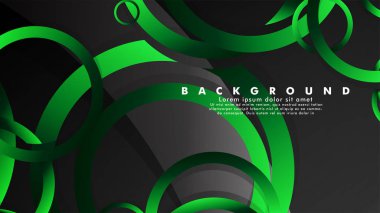 Parlak fantezi yeşil siyah daireler ile soyut metal vektör arka plan
