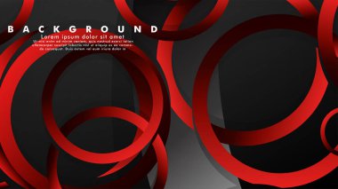 Lüks parlak kırmızı koyu halkalar ile soyut metal vektör arka plan