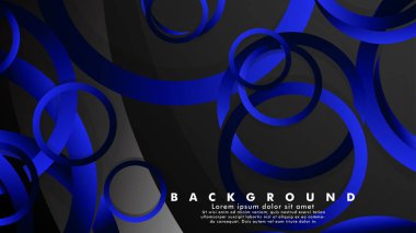 Parlak fantezi mavi siyah daireler ile soyut metal vektör arka plan