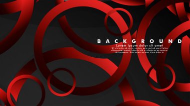 Lüks parlak kırmızı koyu halkalar ile soyut metal vektör arka plan