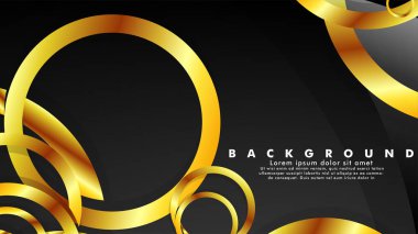 Lüks parlak altın daireler ile soyut metal vektör arka plan
