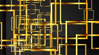 Vektör Modern Soyut Kareler Arka Planlar . siyah ve altın renk degradesi ile. eps 10 şablonu