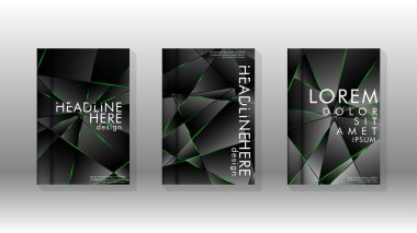 Arka plan kapağı tasarımı lüks çokgen desenler.yeşil üçgen çizgi