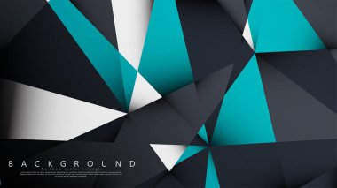 Vektör Arka Plan Üçgen Mozaik mavi, gri ve beyaz bir arada. Degradeler ve saydamlık ile geometrik illüstrasyon tarzı.