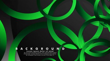 Parlak fantezi yeşil siyah daireler ile soyut metal vektör arka plan