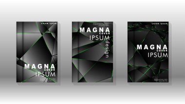 Arka plan kapağı tasarımı lüks çokgen desenler.yeşil üçgen çizgi