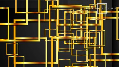 Vektör Modern Soyut Kareler Arka Planlar . siyah ve altın renk degradesi ile. eps 10 şablonu