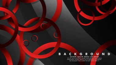 Lüks parlak kırmızı koyu halkalar ile soyut metal vektör arka plan