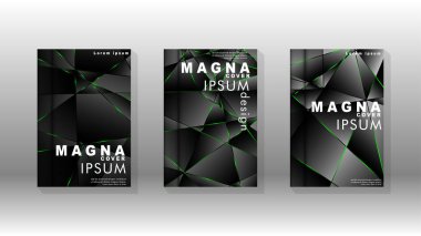 Arka plan kapağı tasarımı lüks çokgen desenler.yeşil üçgen çizgi