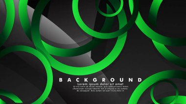 Parlak fantezi yeşil siyah daireler ile soyut metal vektör arka plan