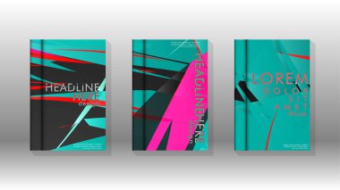 Geometrik tasarım arka planlı kapak kitabı