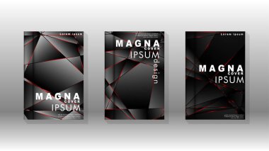 Kapak tasarım deseninin arka planı. Kırmızı üçgen çizgisi. Vektör ön sayfa yazı tipi