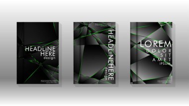 Arka plan kapağı tasarımı lüks çokgen desenler.yeşil üçgen çizgi